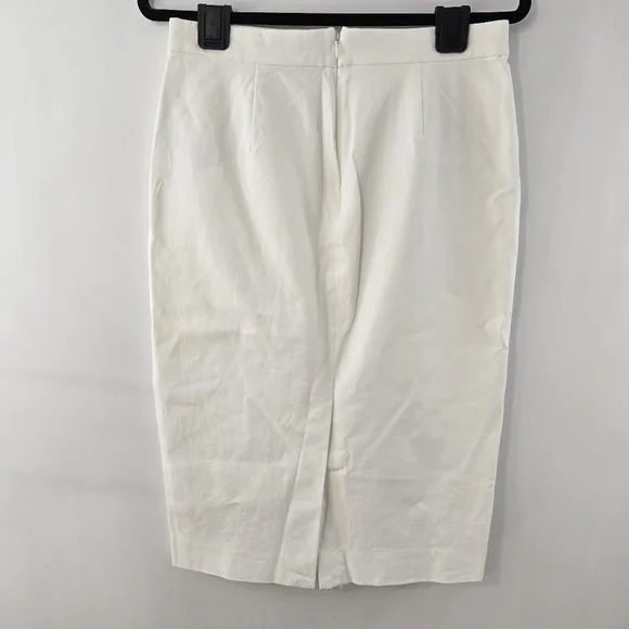 J Crew No. 3 Pencil Skirt Midi Stretchy Off White Bi-Stretch Cotton High Rise 8 - Picture 5 of 12
